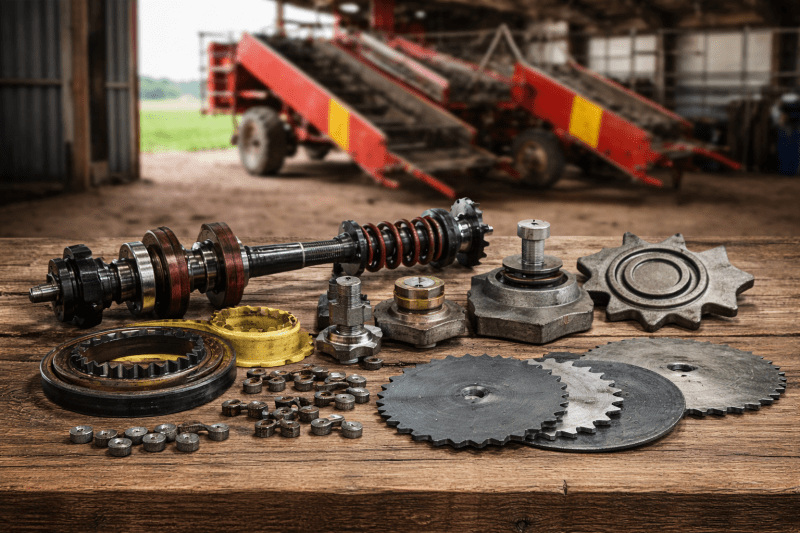 Запчасти для картофелекопателя КСТ-1,4М на столе